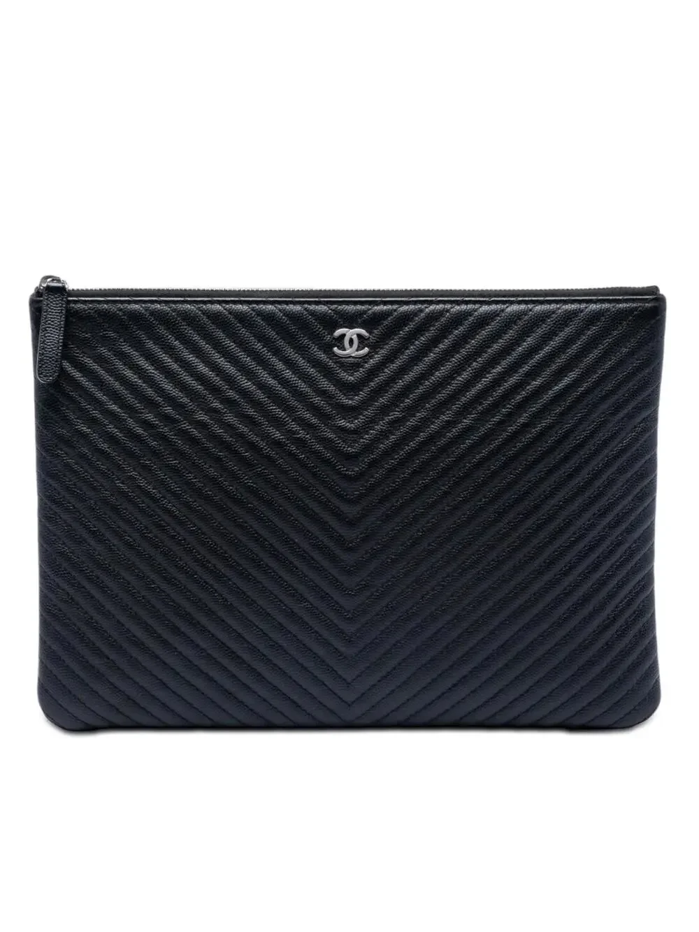 Chanel Medium Cc Chevron Caviar O Case #284792C10B
